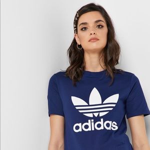 Adidas Originals navy blue trefoil t-shirt